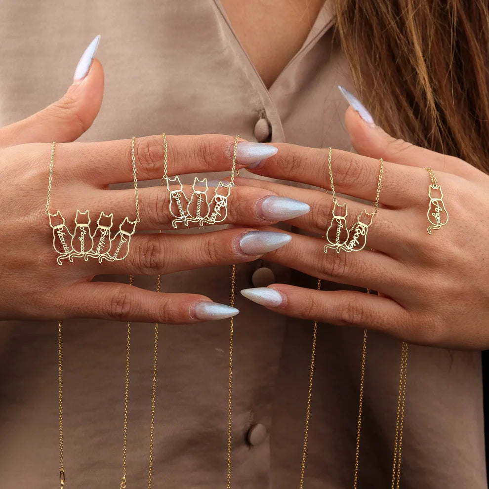 Personligt kattehalskæde med navn