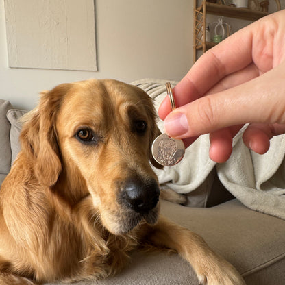 Personlig nøglering med kæledyrs ansigt