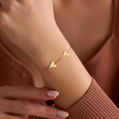 Personligt armbånd med indgraveret hjerte