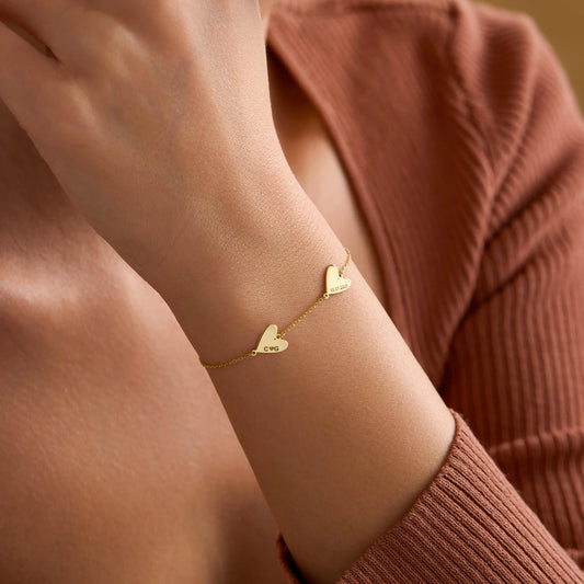 Personligt armbånd med indgraveret hjerte