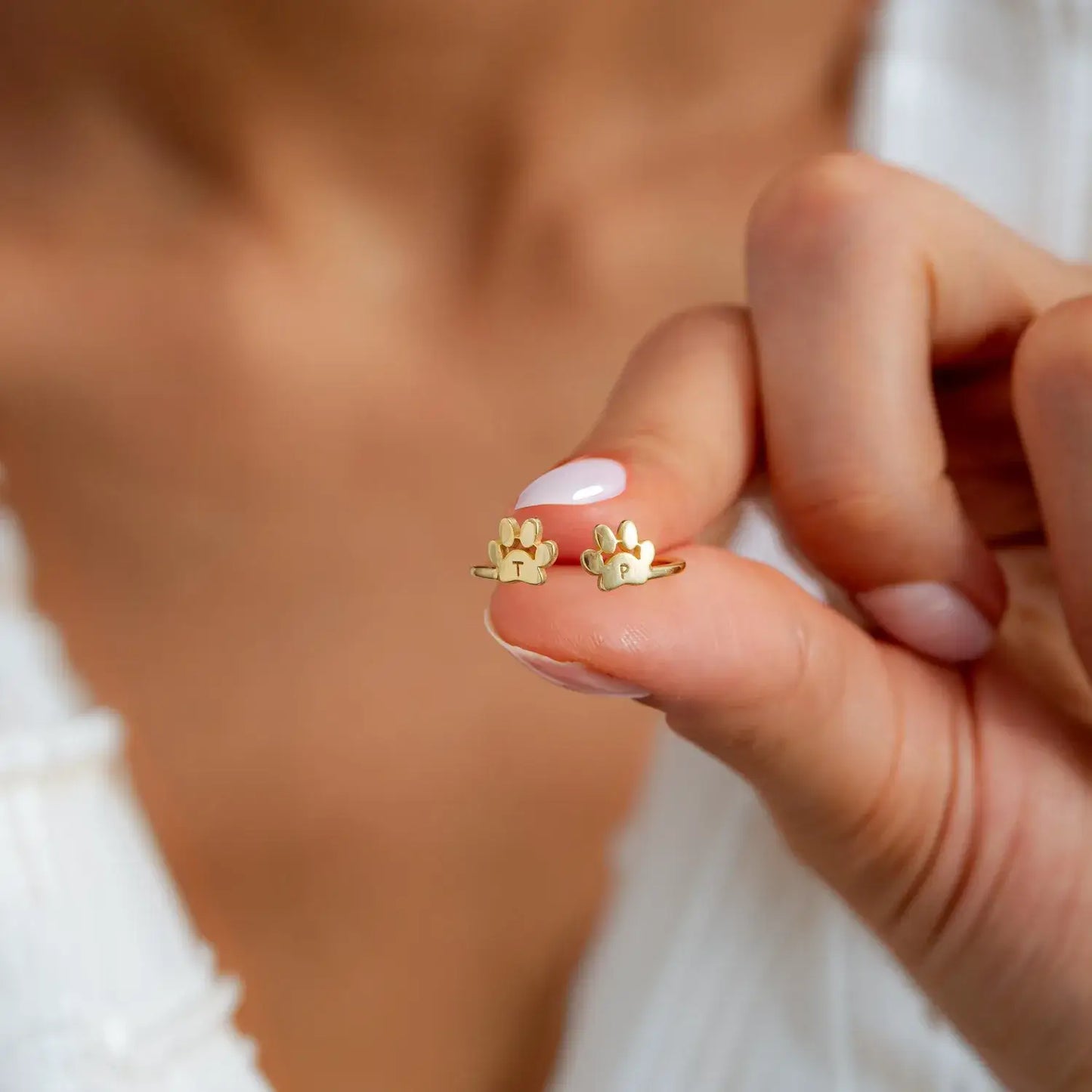 Personlig ring med kæledyrs initial