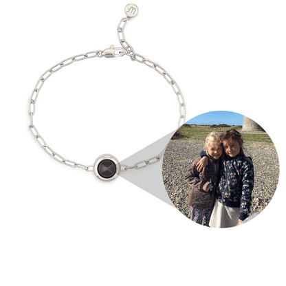 Personligt armbånd med foto og paperclip-kæde