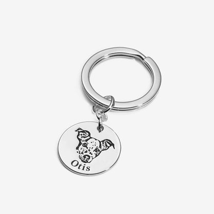Personlig nøglering med kæledyrs ansigt