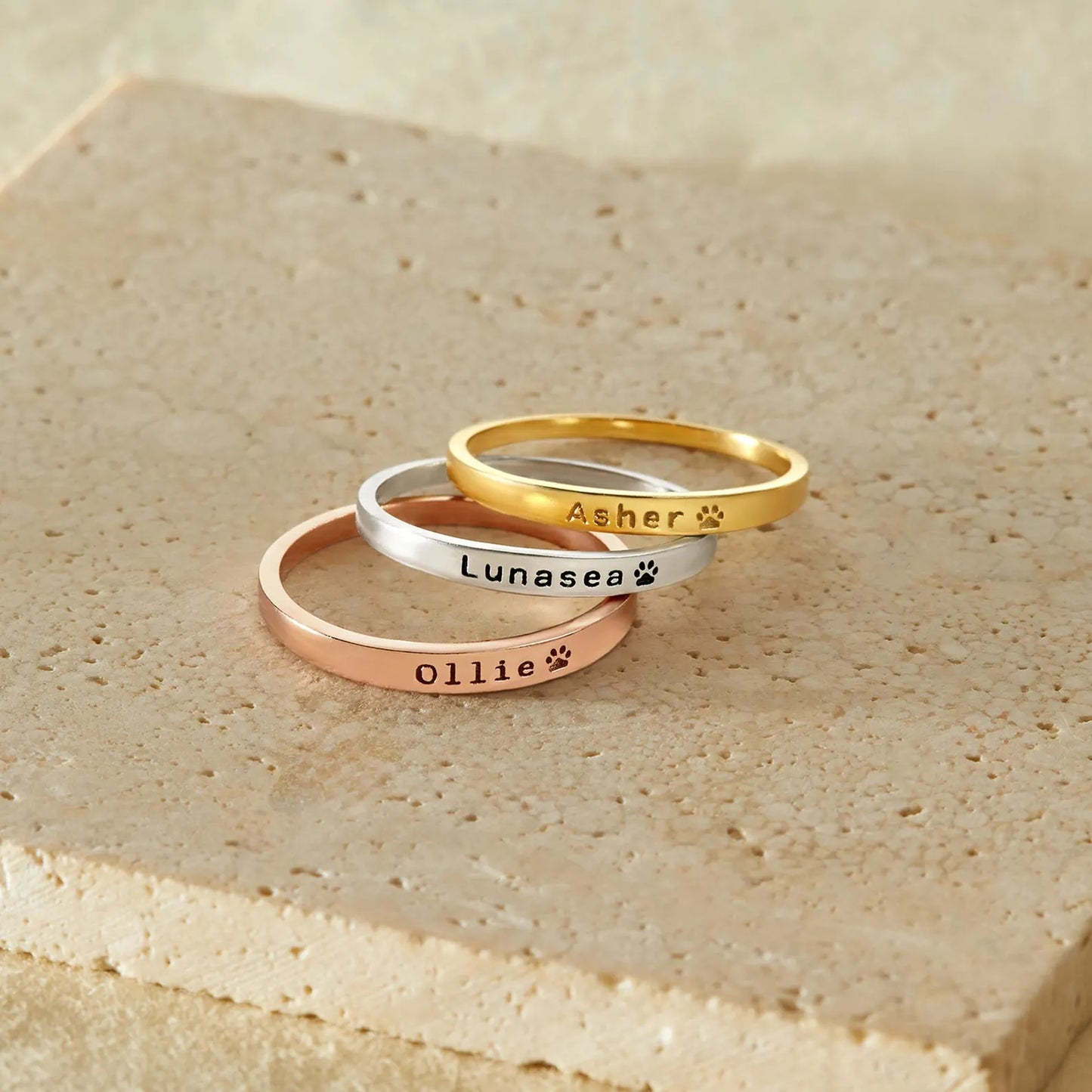 Personlig ring med kæledyrs navn
