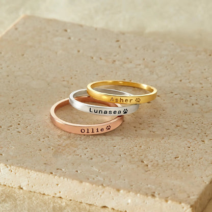 Personlig ring med kæledyrs navn