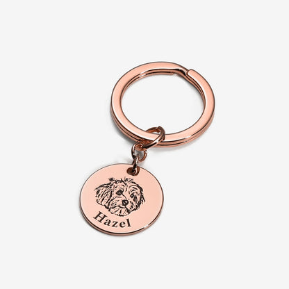 Personlig nøglering med kæledyrs ansigt
