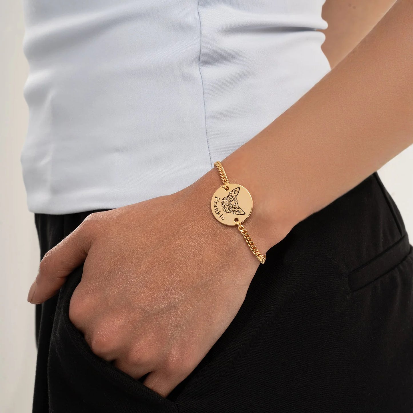 Personligt armbånd med kæledyrs ansigt